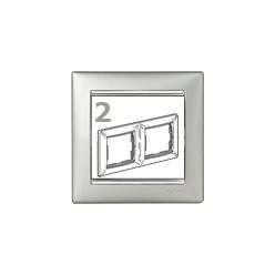 Legrand Valena 2-es keret alumínium-ezüst vízszintes