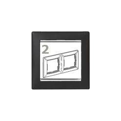Legrand Valena 2-es keret fekete-ezüst vízszintes