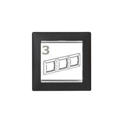 Legrand Valena 3-as keret fekete-ezüst vízszintes