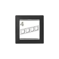 Legrand Valena 4-es keret fekete-ezüst
