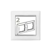 Legrand Valena 2-es keret fehér-ezüst vízszintes