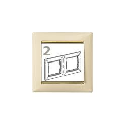 Legrand Valena 2-es keret elefántcsont-arany vízszintes