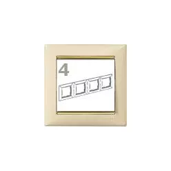 Legrand Valena 4-es keret elefántcsont-arany