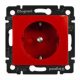 Legrand Valena 2P+F reteszelt dugalj piros betéttel