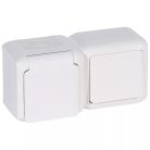 Legrand Forix egypólusú kapcsoló + 2P+F földelt csatlakozóaljzat, gyermekvédelemmel falon kívüli IP44 fehér