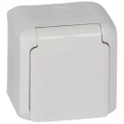 Legrand Forix 2P+F földelt csatlakozóaljzat, gyermekvédelemmel falon kívüli IP44 fehér