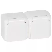   Legrand Forix 2x2P+F földelt csatlakozóaljzat, gyermekvédelemmel falon kívüli IP44 fehér