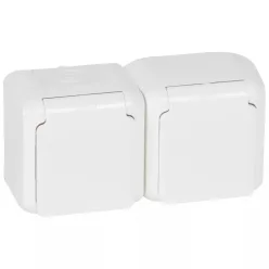   Legrand Forix 2x2P+F földelt csatlakozóaljzat, gyermekvédelemmel falon kívüli IP44 fehér