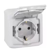   Legrand Forix 2P+F földelt csatlakozóaljzat, gyermekvédelemmel falon kívüli IP44 szürke