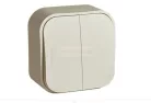 Legrand Forix 105 2x1P kettős egypólusú kapcsoló falon kívüli IP20 bézs