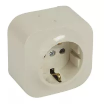   Legrand Forix 2P+F földelt csatlakozóaljzat, gyermekvédelemmel falon kívüli IP20 bézs