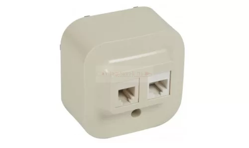 Legrand Forix 1xRJ45 Cat.5e UTP informatikai + RJ11 telefon csatlakozóaljzat falon kívüli IP20 bézs