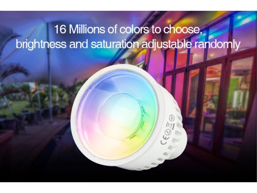 LED lámpa GU10 6W RGB+változtatható színhőmérsékletű - távirányítható