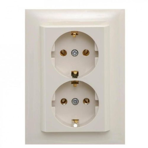 Efapel Logus90 dupla 2P+F csatlakozó aljzat, kerettel fehér 90331 CBR