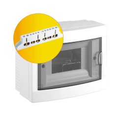 Lakáselosztó 6 modul IP40 falon kívüli Viko PE+N sín