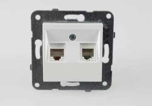 Panasonic Karre Plus RJ45 CAT 5E dupla FALI ALJZAT fehér keret nélkül