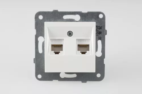 Panasonic Karre Plus RJ45 CAT6 dupla FALI ALJZAT fehér keret nélkül