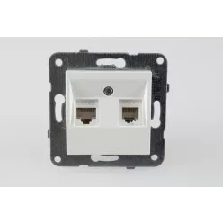   Panasonic Karre Plus RJ45 CAT6 + RJ11 CAT3 FALI ALJZAT fehér keret nélkül