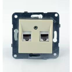   Panasonic Karre Plus RJ45 CAT 5E dupla FALI ALJZAT bézs (keret nélkül)