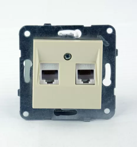 Panasonic Karre Plus RJ45 CAT 5E dupla FALI ALJZAT bézs (keret nélkül)