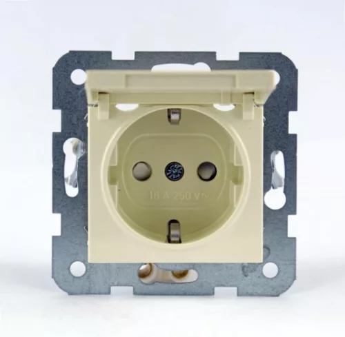 Panasonic Karre Plus csapfedeles dugalj gyermekvédős bézs(Keret nélkül) csv