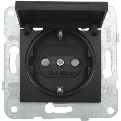   Panasonic Karre Plus csapfedeles dugalj gyermekvédős fekete(Keret nélkül)