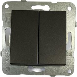   Panasonic Karre Plus dupla váltókapcsoló 106+6 fekete (keret nélkül)