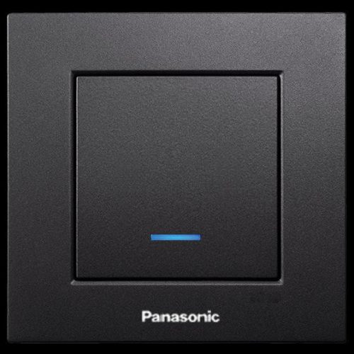 Panasonic Karre Plus egypólusú kapcsoló 101 jelzőfényes fekete (Keret nélkül)
