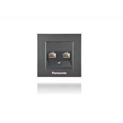   Panasonic Karre Plus RJ45 CAT 5E dupla FALI ALJZAT fekete (keret nélkül)