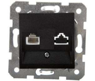 Panasonic Karre Plus RJ45 CAT6 FALI ALJZAT fekete (keret nélkül)