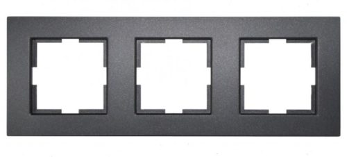 Panasonic Karre Plus 3-as sorolókeret vízszintes/függőleges fekete (Felirat nélkül)