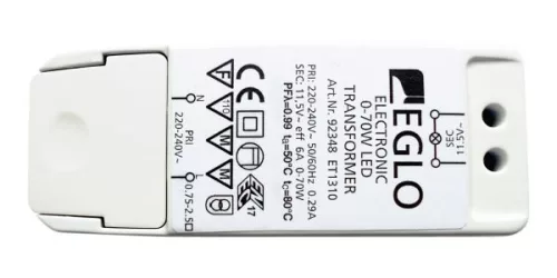Trafo LED és hal.izzókhoz 0-70W 11,5V