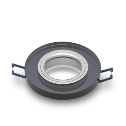 Beépíthető spot lámpatest üveg fekete kör