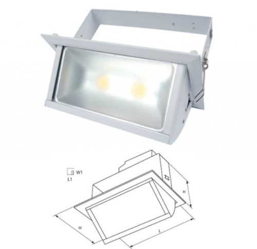 Led reflektor süllyeszthető 30 W COB természetes fehér billenthető