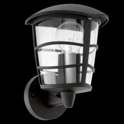 ALORIA Kültéri fali fel E27 60W fekete IP44