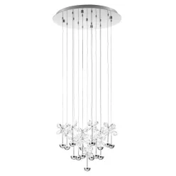 PIANOPOLI LED krist.függ 15x2,5W d:50cm