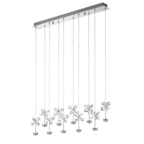 PIANOPOLI LED krist.függ 10x2,5W 10x87cm