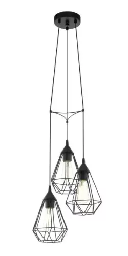 TARBES Függeszték E27 3x60W 31cm fekete