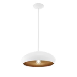 MOGANO 1 Függeszték E27 60W 40cm feh/réz