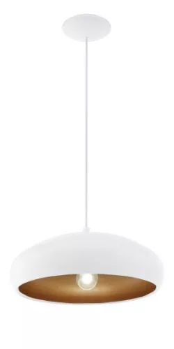 MOGANO 1 Függeszték E27 60W 40cm feh/réz