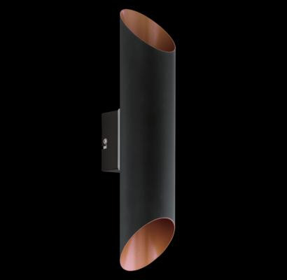 Agolada kültéri fali lámpa 2x3,7W fekete,vörösréz