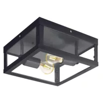   ALAMONTE kültéri fali/mennyezeti lámpatest  E27 2x60W IP44 fekete/üveg