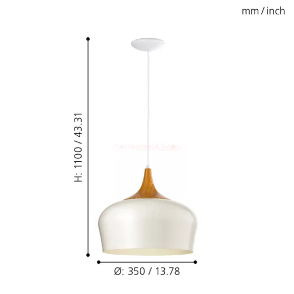 Obregon függeszték acél krém, tölgy 1100mm/350mm