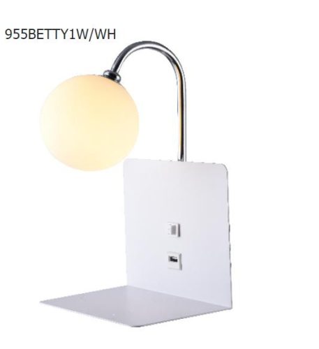 BETTY fali lámpa USB csatlakozóval fehér