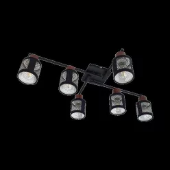   DELIA CEILING 6 égős mennyezeti lámpa fekete /  vörös borostyán