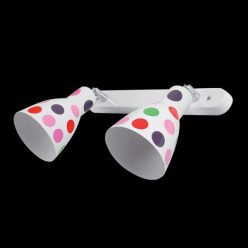 DOTS spot lámpatest fehér, színes pöttyökkel 2XE27