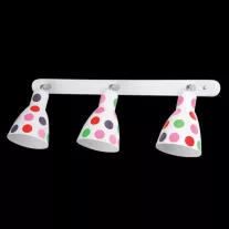 DOTS SPOT lámpa, fehér, színes pöttyökkel, 3xE27