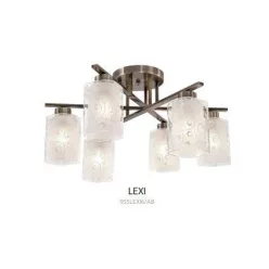 Lexi mennyezeti lámpa antik bronz 6xE27