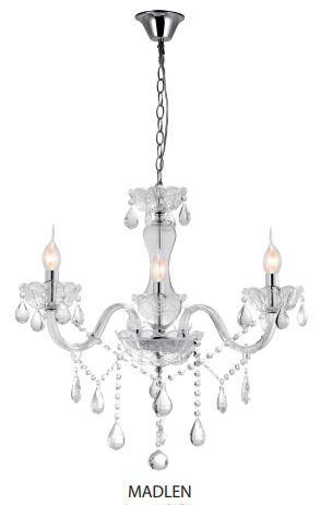 Elmark Madlen 3 ágú átlátszó csillár