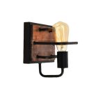 SILVIA 1 fekete/fa fali lámpa